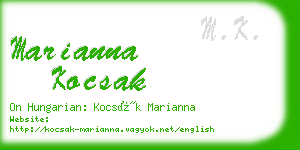 marianna kocsak business card